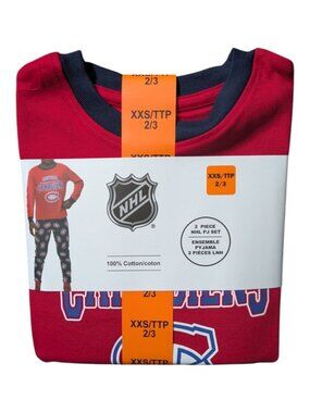 NWT NHL Montreal Canadians 2 Piece PJ Set Red/Blue Licensed Various Sizes